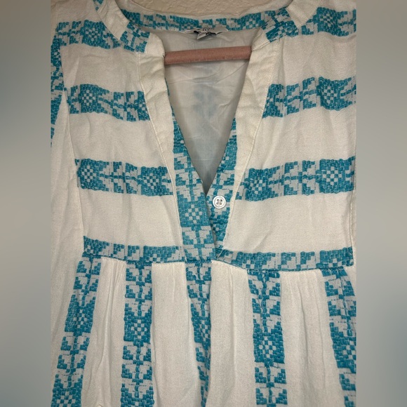 Crown & Ivy Dress large Embroidered Tiered blue white NWOT boho summer - Picture 4 of 8
